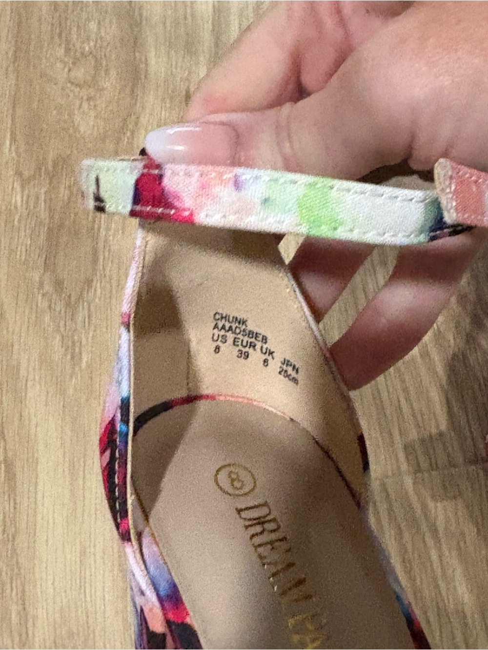 Dream Pairs Floral Block Heel Sandals – Size 8 - Picture 5 of 6